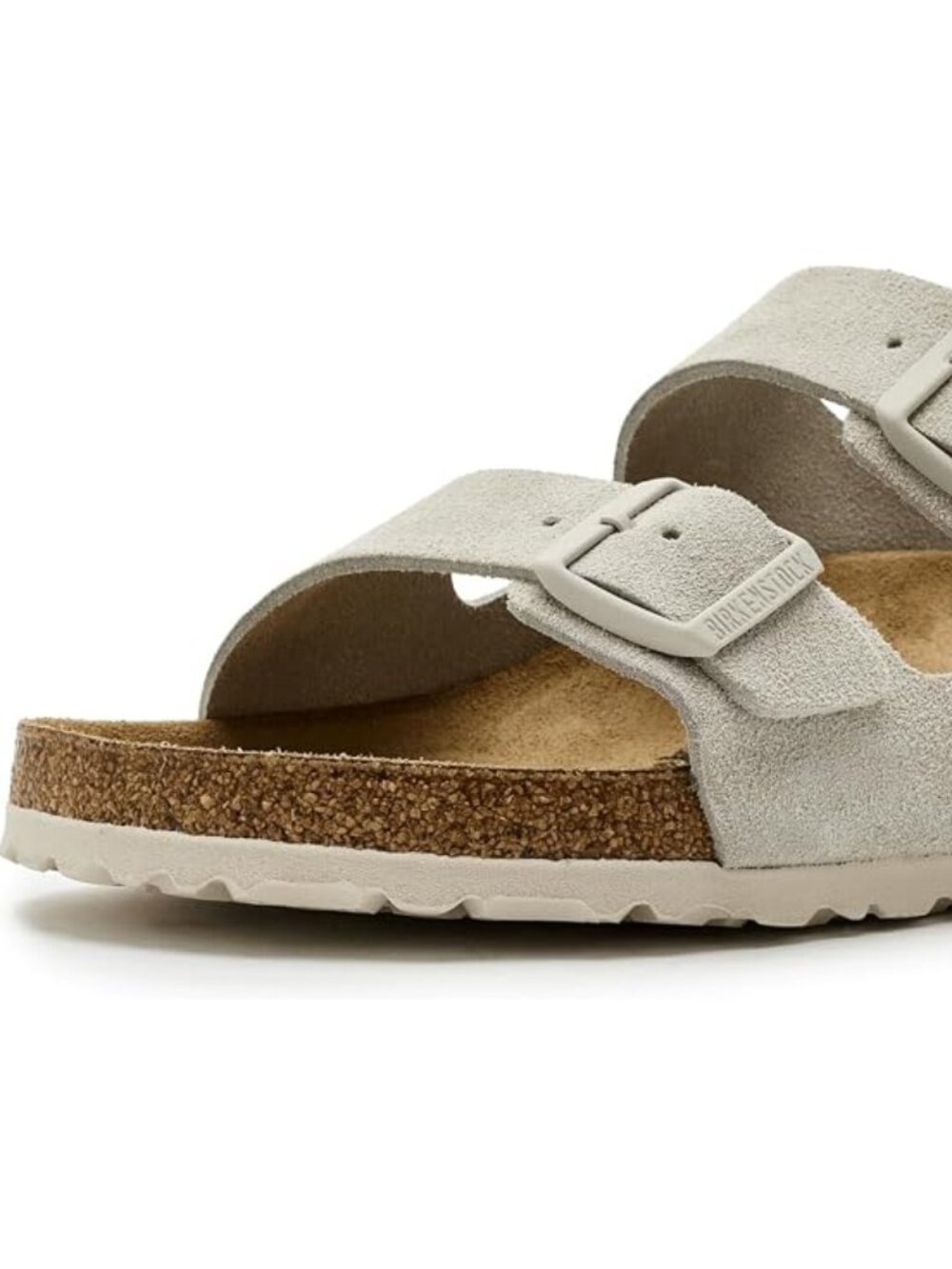 NEW Birkenstock Arizona Suede Oyster Gray Sandals 45 R Mens 12 to 12.5
